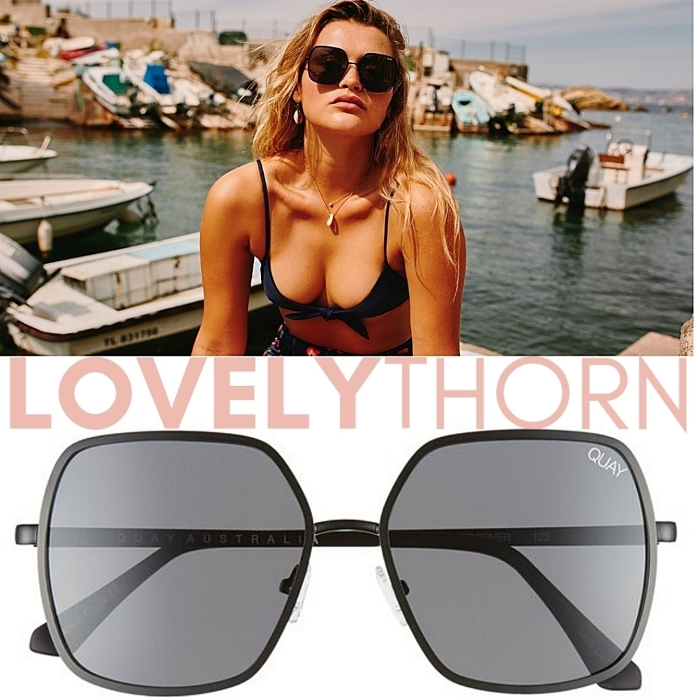 QUAY // ltd ed finders keepers collab rare retro-glam style black frame sunnies